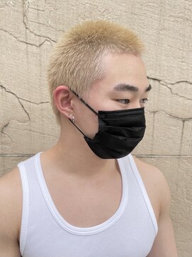 スキル(SKILL) 金髪ボウズ ハイトーンカラー