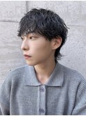 波巻きパーマ　ウルフ　メンズ　名古屋　眉毛