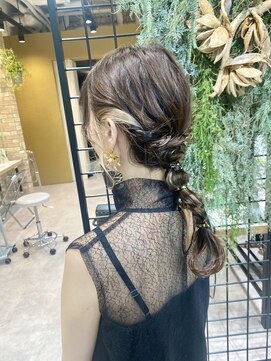 ゼスト 三鷹店(ZEST) ヘアアレンジ 編みおろし 金箔ヘア 三鷹/あ