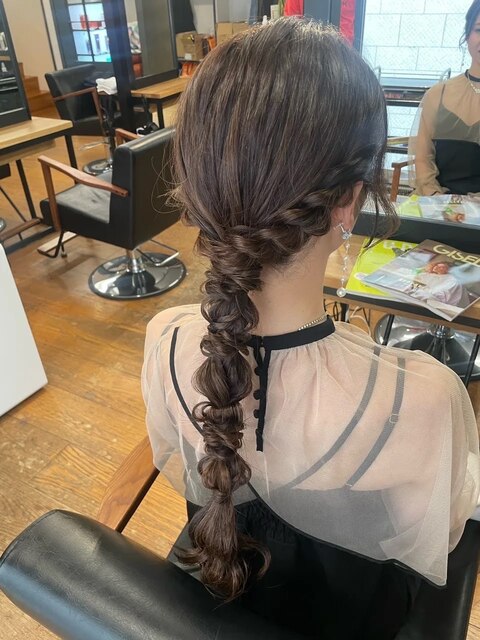 ヘアセット前髪カットトリートメントダブルカラーインナーカラー