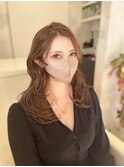 黒髪/グレーベージュ/レイヤーロング/ミディアム[鹿児島中央駅]