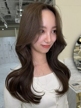 シェノン サントル(CHAINON CENTRE) ロング/オリーブグレージュ/くびれヘア/オリーブ