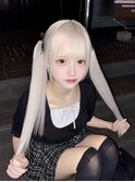 ホワイト×バージンレミーエクステ60枚/エクステごとカラー