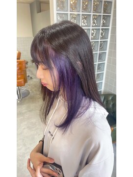 ボアップ 難波店(boappu) #インナーカラー#カラー#パープルカラー#ブリーチカラー
