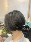 グラデーションボブ＋ハイライト