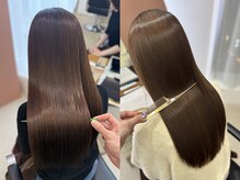 【ツヤ感アップ ― 髪に輝きを与えたい方におすすめ】髪の表面を滑らかに、自然なツヤと輝きをプラス。