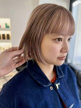 スノッブエモア(SNOB emoi)&nbsp;ボブ　ショートボブ　ハイライトローライト　デザインカラー