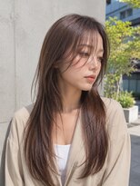 バグズ ヘアデザイン 桔梗が丘店(Baguz HAIR DESIGN) 20代30代小顔シースルーバング韓国風ストレートロング