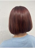 レッドオレンジ/ふわっとボブ