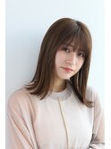 アースカラー/シアーベージュカラー/外ハネセミディ【麻布十番】