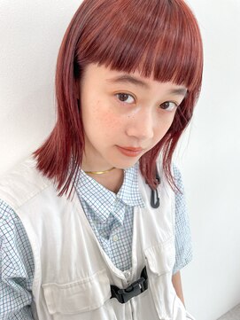 ヒビヲ(HIBIO) ダブルカラーピンクカラーケアブリーチミニボブインナーカラー