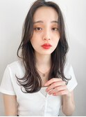 〇ミディアムヘア暗めカラーグランマッシュデザインカラー