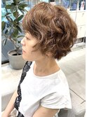 大人ショートボブ/ショートパーマ/ハイライトカラー20代30代40代