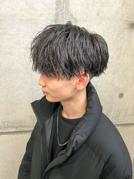 オーシャントーキョー(OCEAN TOKYO) 黒髪ツイストスパイラルマッシュ／ツーブロック