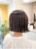 7月#ミディアムヘア#グレージュカラー#シルキーベージュ