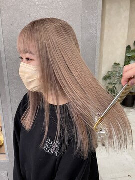 ロンドワン 三宮元町(Lond one) ハイトーン/ダブルカラー/ミルクティーベージュ