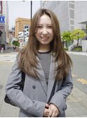 カジュアルロングレイヤー/ベージュカラー
