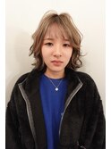 ケアブリーチハイトーンベージュカラーミディアムボブ