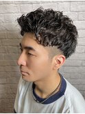 ツーブロック無造作パーマショート