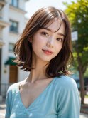 イメチェン 外ハネボブ 美髪 ワイドバング ホワイトブロンド