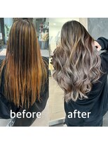 ガルボヘアー 桟橋店(garbo hair)&nbsp;バレイヤージュ　カラー　ハイライト　グラデーション