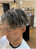 波巻きパーマ×ハイライトメッシュ