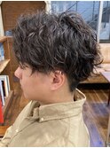メンズカット/スパイラルパーマ/刈り上げマッシュ/30代メンズ