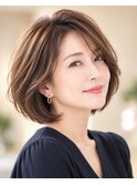 山村/小顔大人ボブ/エレガントボブ/ボブパーマ40代50代60代/銀座
