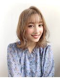 20代エアリーミディ韓国ヘアショコラブラウン小顔カット