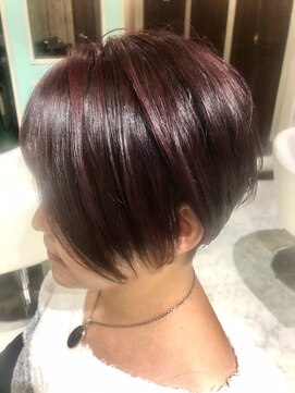 ミエルヘアーエスト 新宿店(mielhair est) ショート×ワインレッド