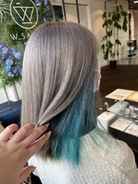 ダブル アンダーバー サロン(W_SALON) シルバー×インナーブルー