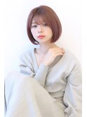 ローライトことりベージュ大人かわいい小顔スリークボブ大人ボブ