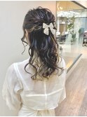 ふわふわハーフアップ // ねじり編み込み ((ヘアセット))