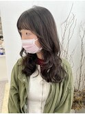 ロングヘアレイヤーカットデジタルパーマ_コテ巻き風