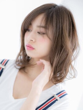 セカンドムウ(Second MW) ミルクティーベージュ/グレージュカラー/ミディアムウルフ