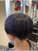 ブリーチパープルカラーマッシュ刈り上げメンズヘア仙台