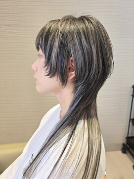 ヘアメイク アリエス 岩切店(HAIR MAKE aries) ホワイトハイライトウルフレイヤー 仙台 宮城野区 アリエス 岩切