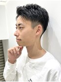 アップバングツーブロック バーバーフェードカットM1128