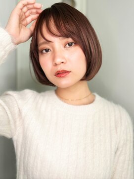 カバーヘア ブリス 北浦和(COVER HAIR bliss) 斜めバング暖色系カラー大人美人ひし形丸みボブp1北浦和30代40代