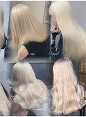15632ブリーチ＆ダブルカラー金髪ホワイトブロンドレイヤー