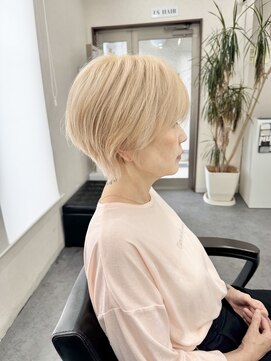 エルエスヘアー(LS HAIR) 【片山陽基】ハイトーンくびれショート◎ホワイトベージュ