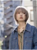 ボブ/グレージュ/大人女性/レイヤー/ショート[笹塚]