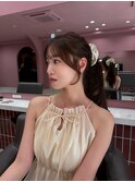 ハッシュカット/韓国レイヤー/顔まわり/ブラウン/ベージュ/前髪