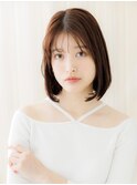 シースルーバング/内巻きボブ/小顔カット/ウォームブラウンe