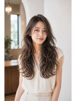 バグズ ヘアデザイン 桔梗が丘店(Baguz HAIR DESIGN)&nbsp;大人韓国風透明感オリーブグレージュくびれウェーブ