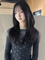 クペウイビ 心斎橋(cope'u yive)&nbsp;黒髪グレーベージュレイヤーロングアッシュカラー前髪パーマ