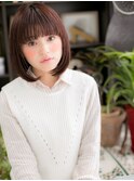 大人かわいいピンクグレージュ前下がりボブc4大宮20代30代40代