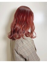 フロート 小阪店(float) レッドカラー_マロンベージュ Aラインボブ かきあげ