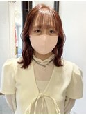 毛利/大人可愛いブリーチなしピンクベージュ 暖色カラー  20代
