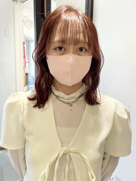 ラミエバイメルト 下北沢(lamie by melt) 毛利/大人可愛いブリーチなしピンクベージュ 暖色カラー 20代